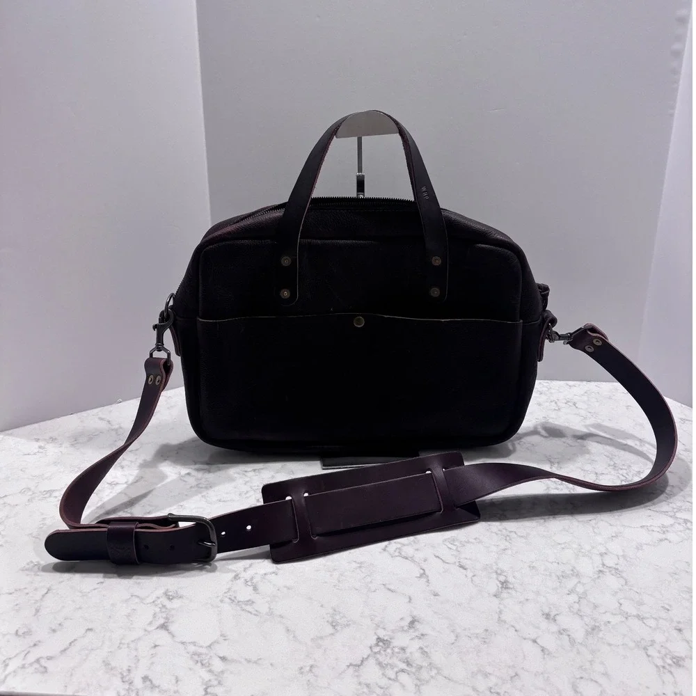 Go Forth Goods Martin Leather Briefcase Dark Brown Handmade Laptop Messenger Bag